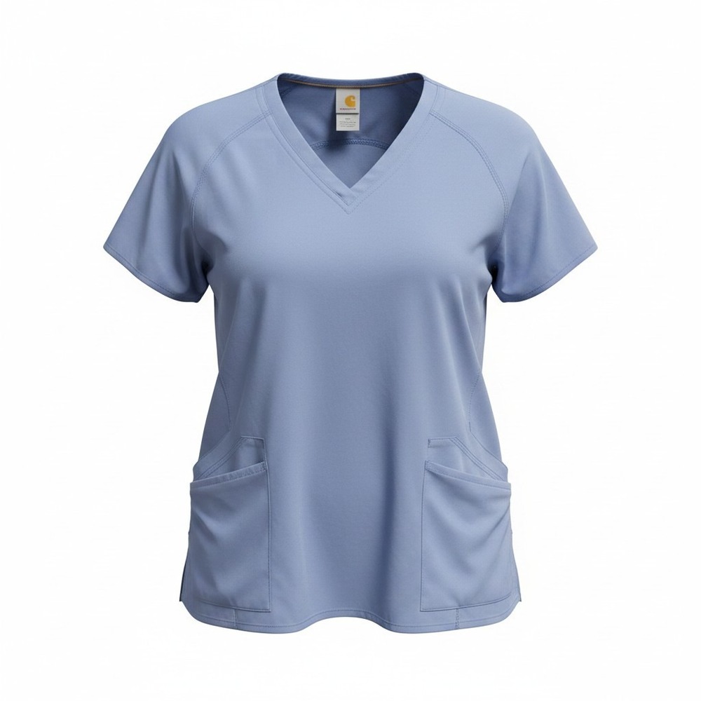 Carhartt Force Scrub Top Mens 2XL Blue Excellent V-Neck Back Vent C52106